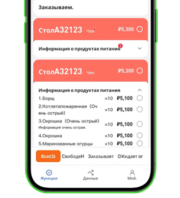 Заказы за столом